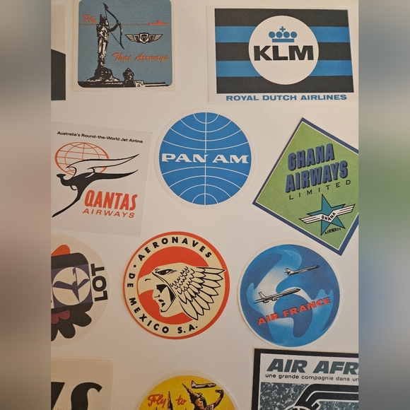 Airline Luggage Decals Original Antique x 40 - Picture 4 of 11